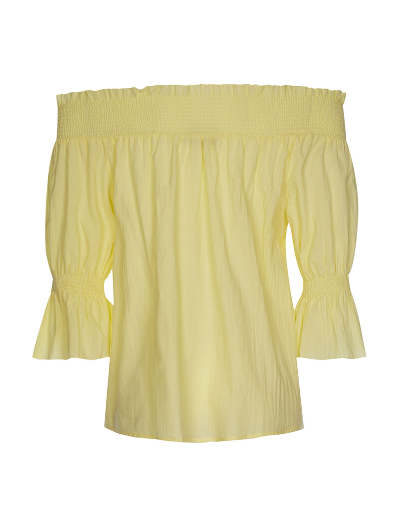Blouse fleurs en point de croix - jaune - 2