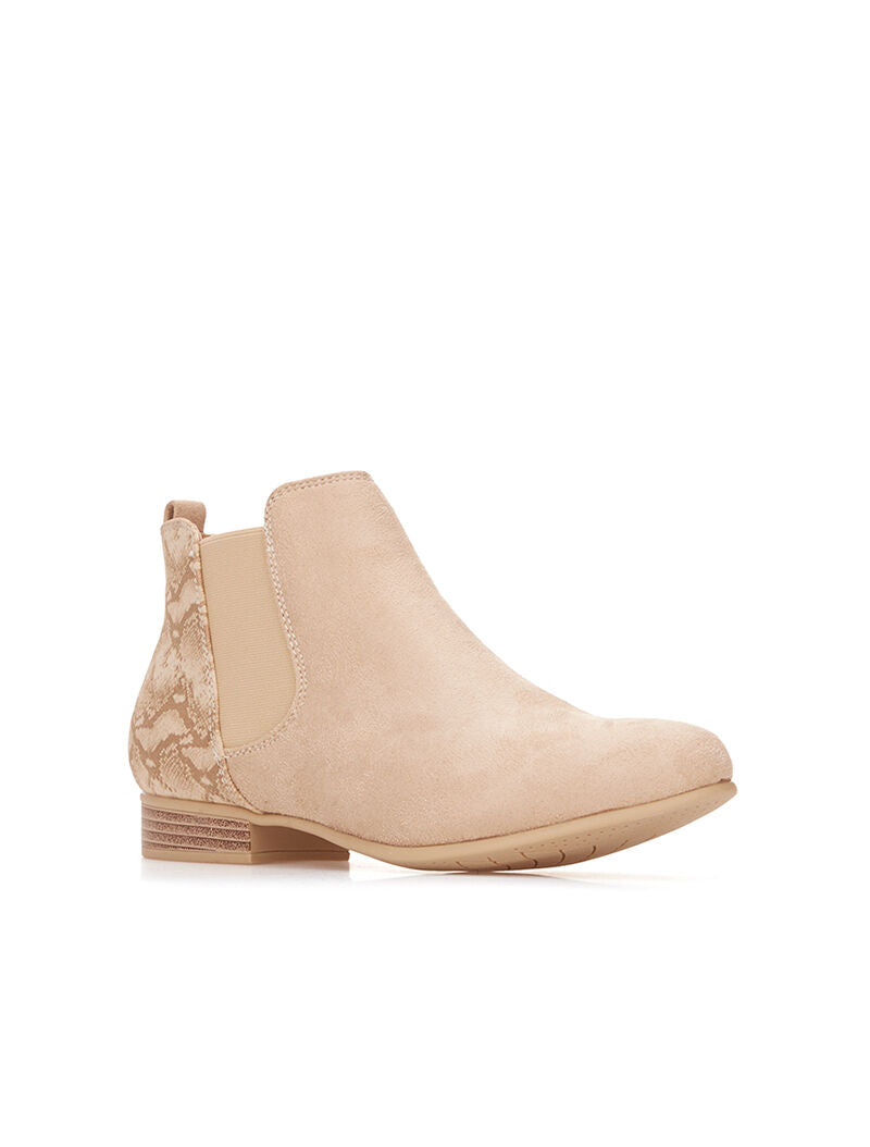 Boots dos imprimé reptile - beige - 3