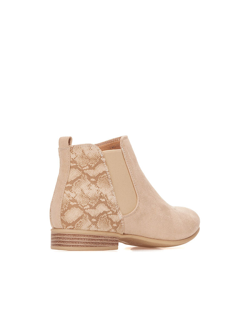 Boots dos imprimé reptile - beige - 5