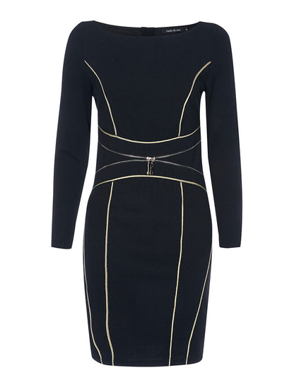 Robe à liserés dorés - noir - 2
