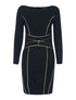 Robe à liserés dorés - noir - 2