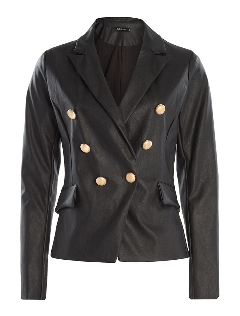 blazer rock en simili - noir - 8