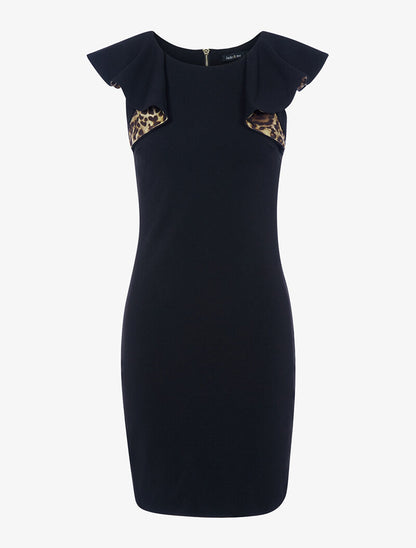 Robe à volants léopard - noir - 1