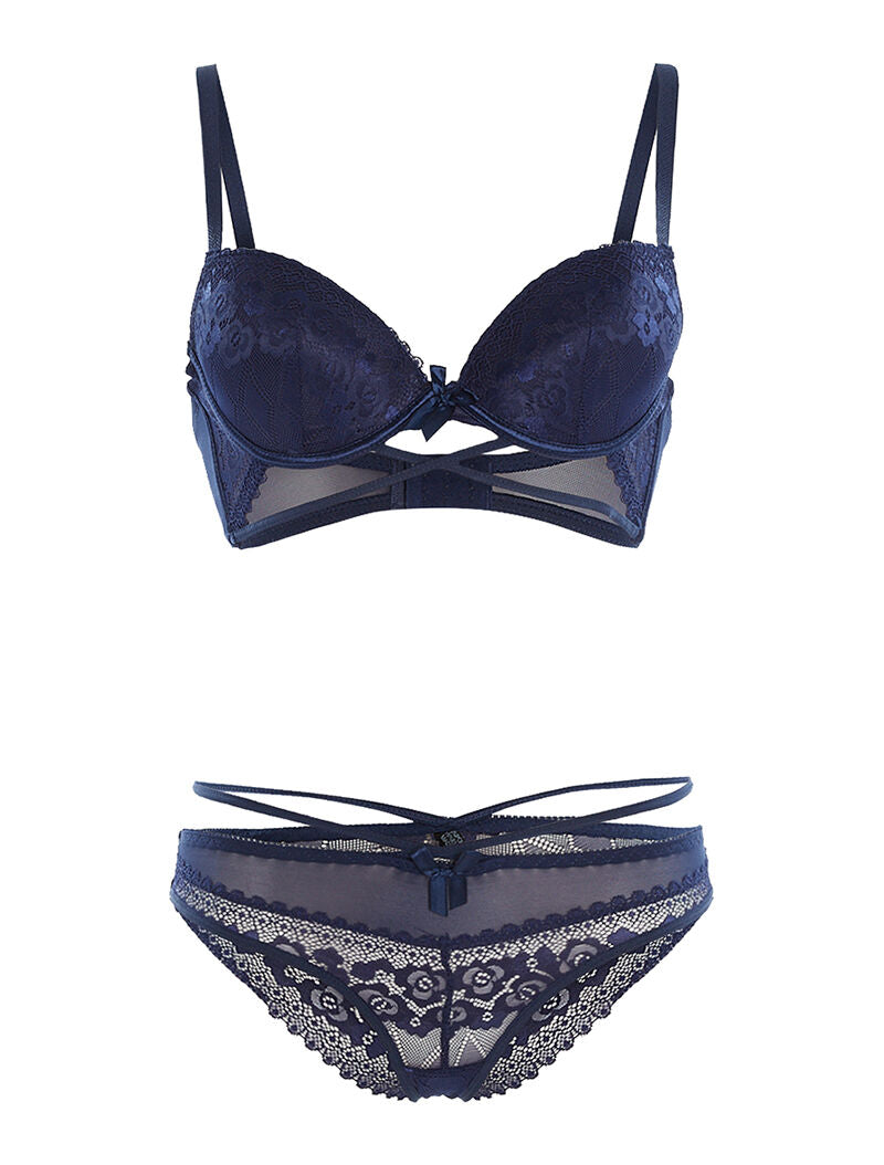 Ensemble SG et culotte lace out - marine - 3