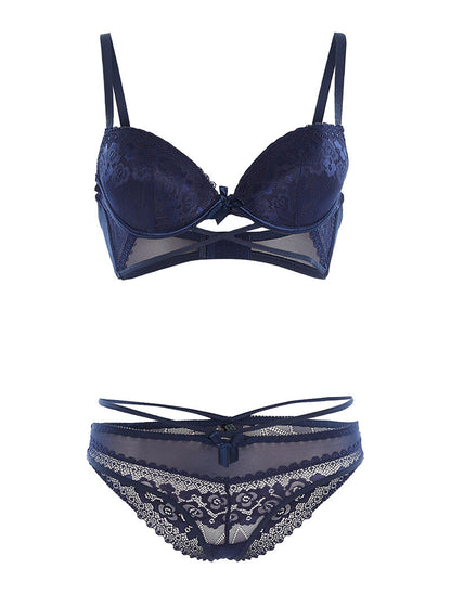 Ensemble SG et culotte lace out - marine - 3