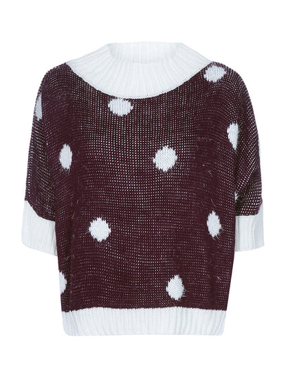Pull effet angora à motifs - bordeaux - 1