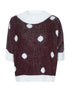 Pull effet angora à motifs - bordeaux - 1