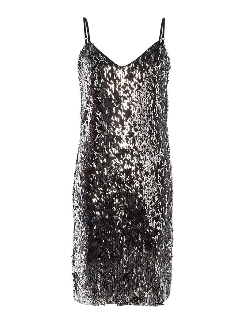 Robe à sequins plats - argent - 1