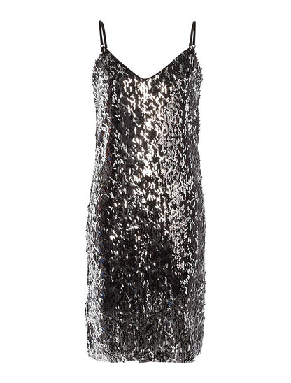 Robe à sequins plats - argent - 1