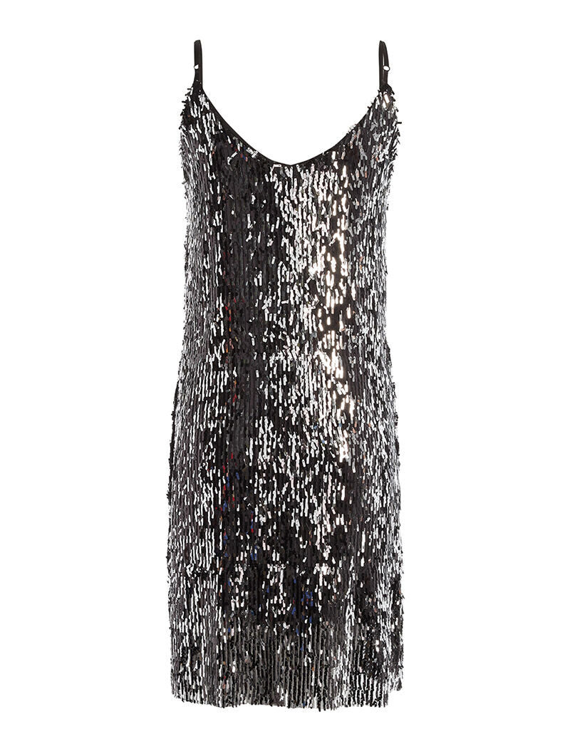 Robe à sequins plats - argent - 5