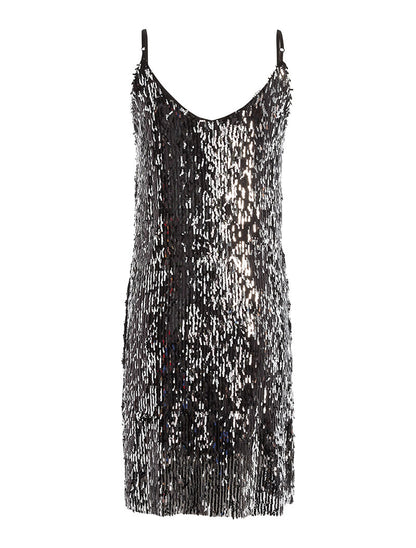 Robe à sequins plats - argent - 5