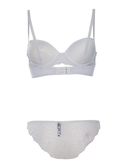 Ensemble SG et culotte à bord dentelle - blanc - 2