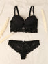 Ensemble emboitant à bord dentelle - Noir - 4