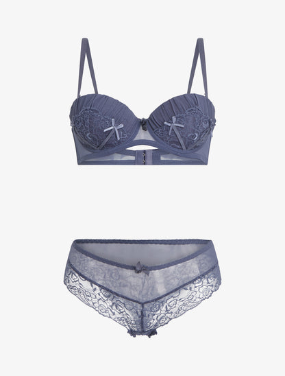 Ensemble SG corbeille et culotte - Violet - 1