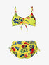 Bikini taille haute imprimé floral - Jaune - 1