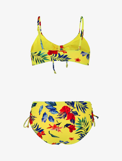Bikini taille haute imprimé floral - Jaune - 2