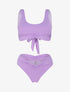 Bikini uni taille haute V shape - Lilas - 1