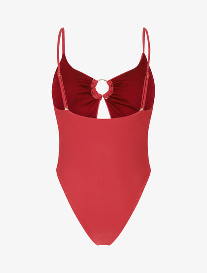 Maillot de bain une pièce échancré - Bois de rose - 2