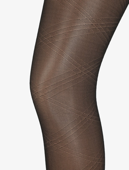 Collants transparents effet strié - Noir - 2