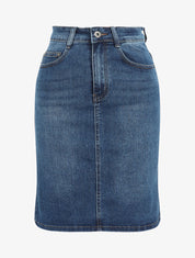 Jupe en jean coupe droite - Bleu - 4