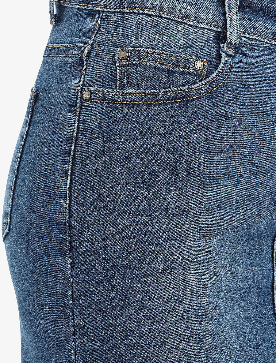 Jupe en jean coupe droite - Bleu - 3
