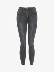 Jean skinny effet froissé - Gris foncé - 1