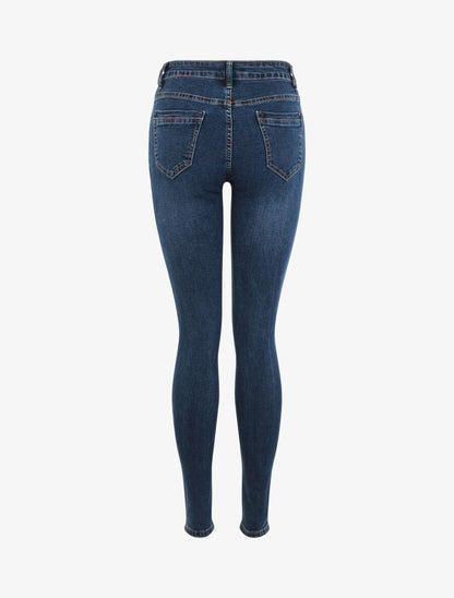 Jean skinny grande taille - Bleu - 2