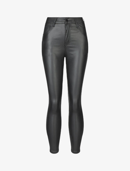 Jean skinny ciré push up - Noir - 4