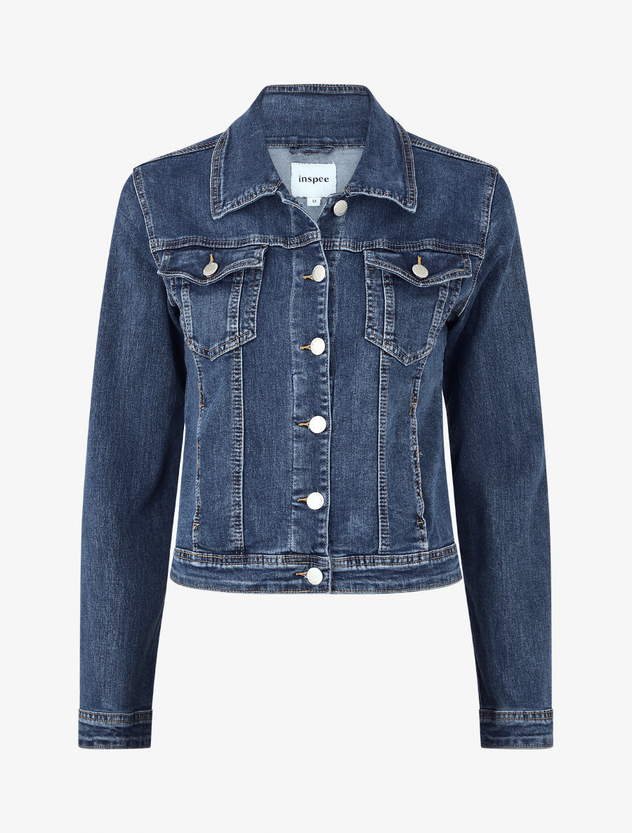 Gerade Jeansjacke - Blau