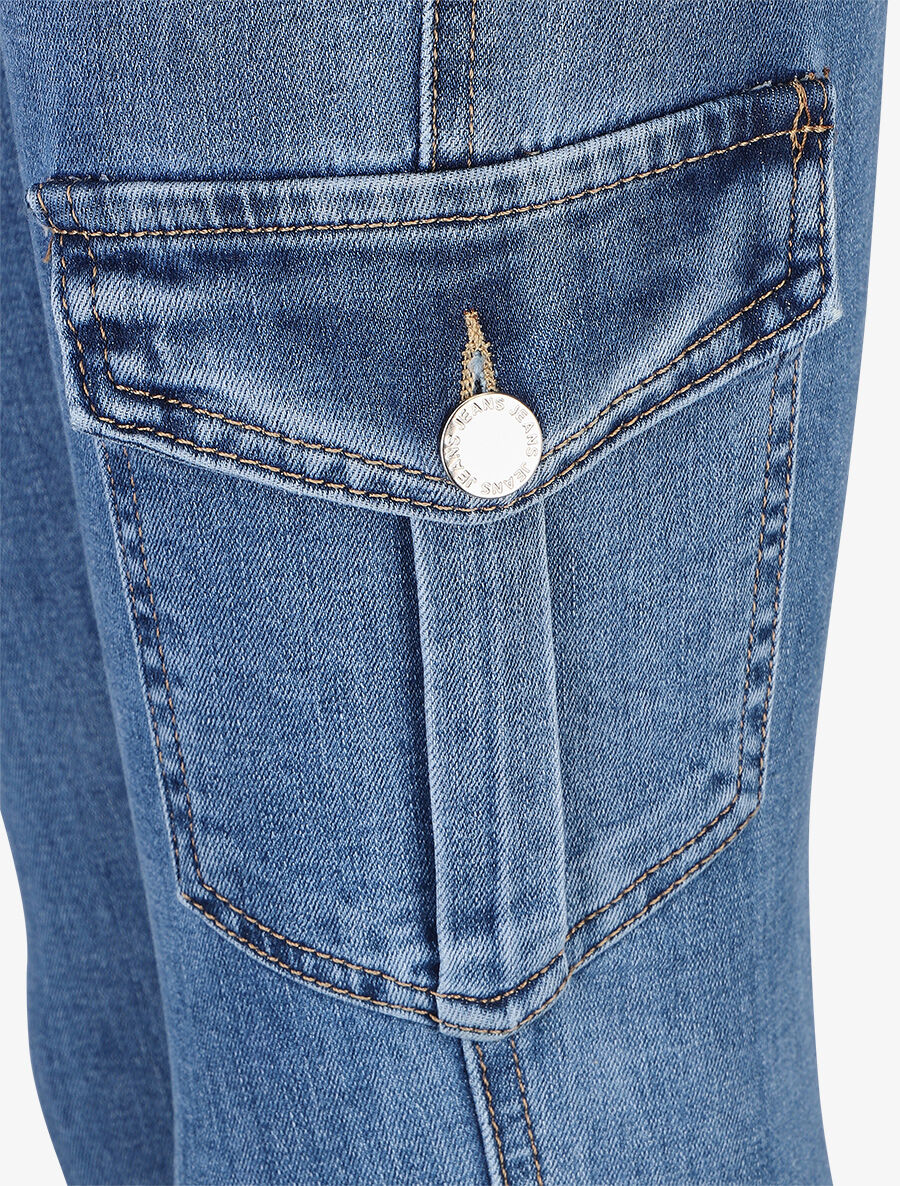 Jean style cargo coupe skinny - Bleu - 3
