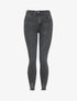 Jean skinny délavé à bords effet usés - Anthracite - 1