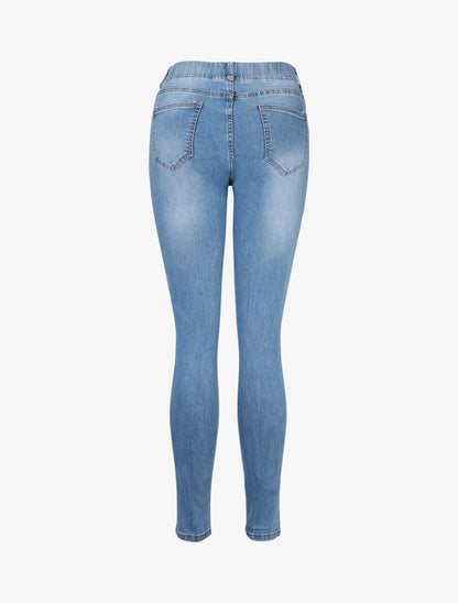 Jean élastiqué coupe skinny - Bleu - 2