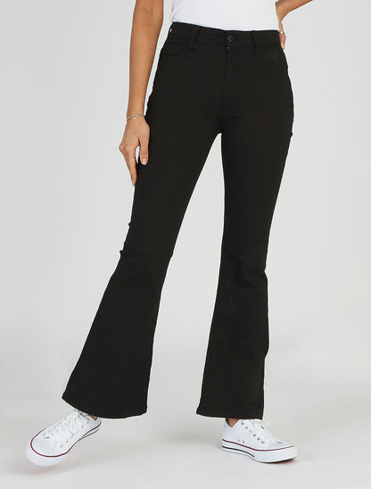 Jean flare taille standard uni - Noir - 4