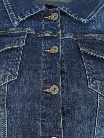 Veste en jean droite - Bleu - 3