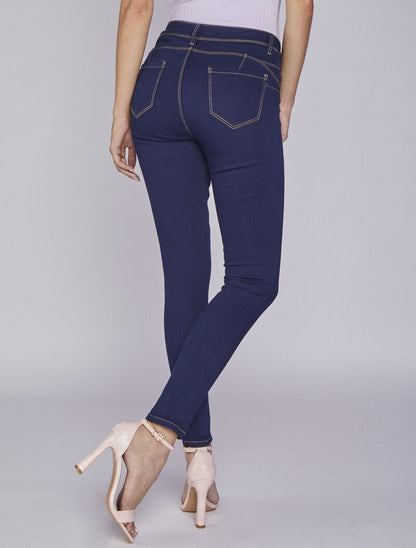 Jean skinny à surpiqûres apparentes - Bleu - 2