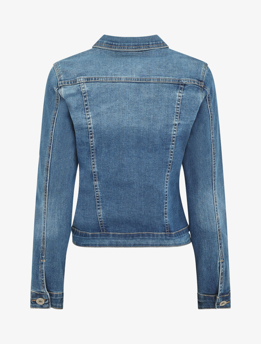 Veste en jean délavée - Bleu - 2