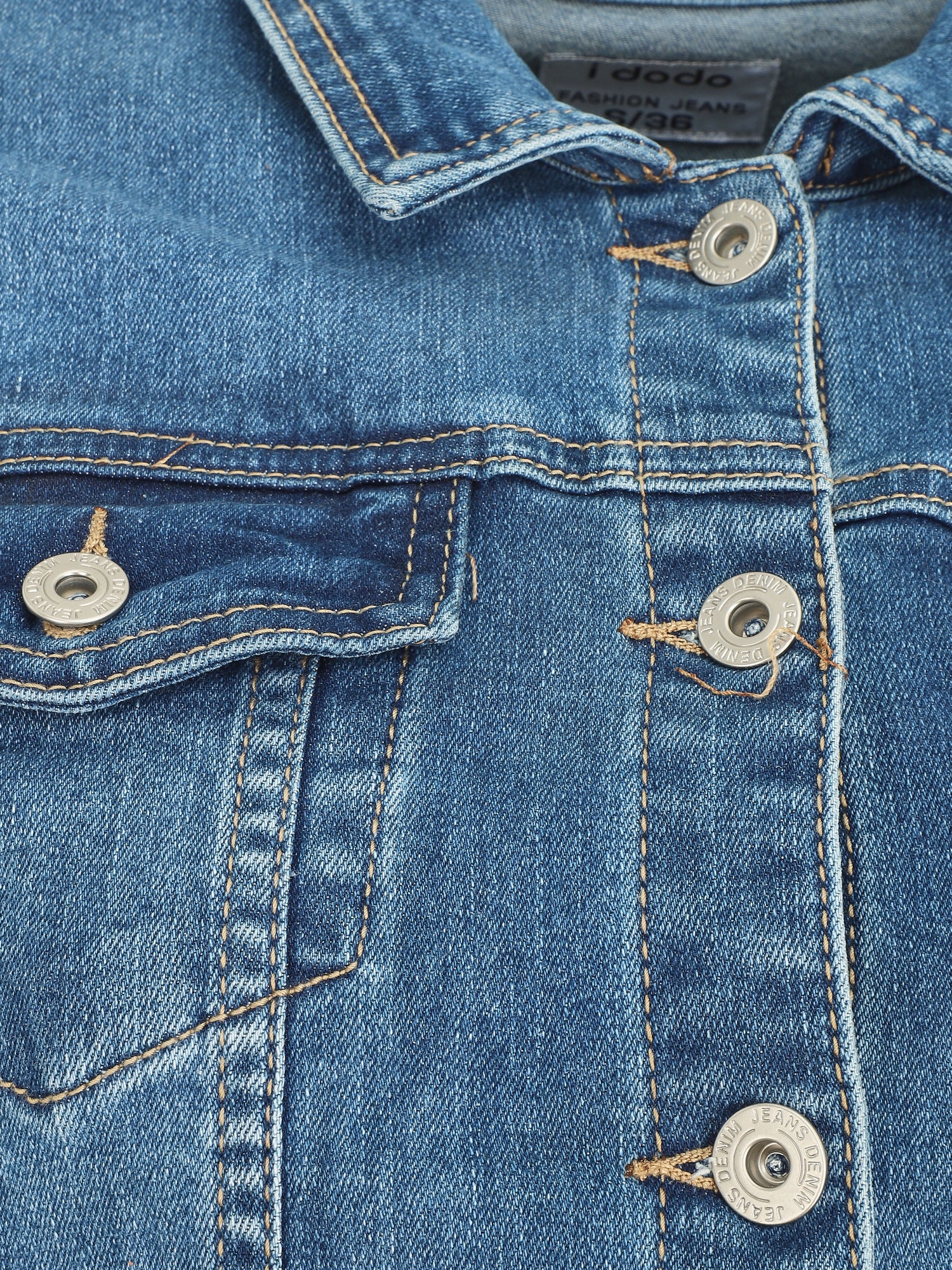 Veste en jean délavée - Bleu - 3