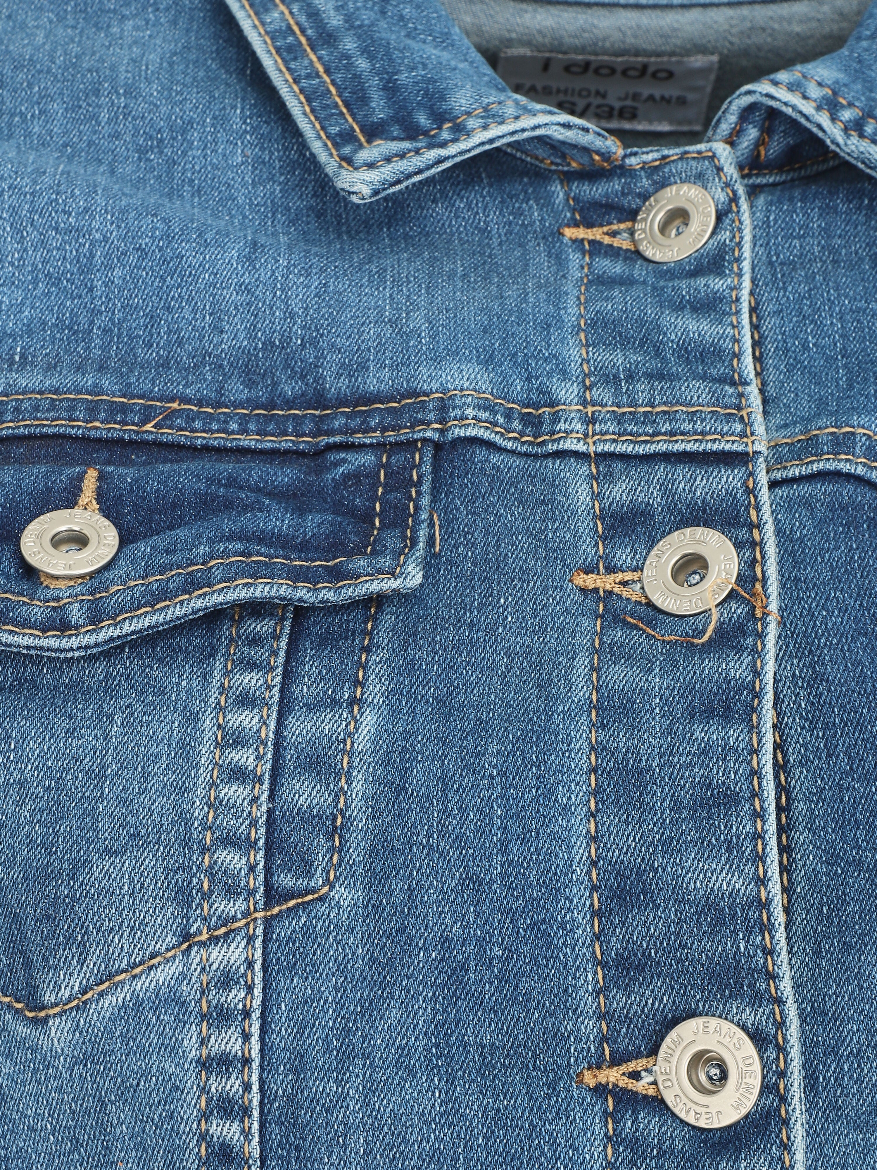 Veste en jean délavée - Bleu - 3