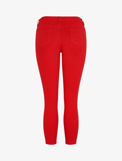Jean skinny uni push up taille standard - Rouge - 2