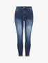 Jean delavé à revers coupe slim - Bleu - 4