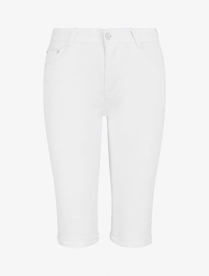 Bermuda uni coupe droite - Blanc - 5