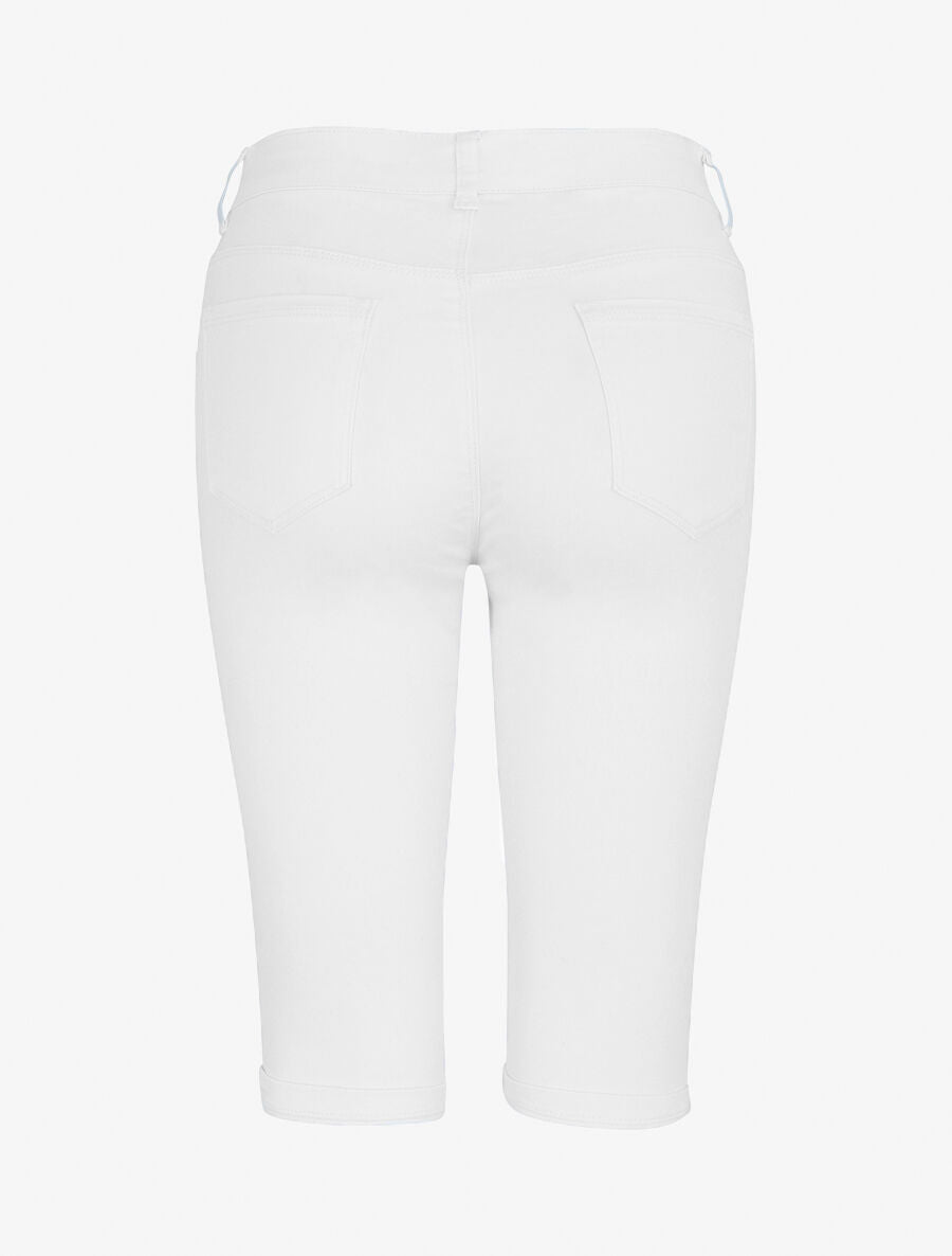 Bermuda uni coupe droite - Blanc - 2