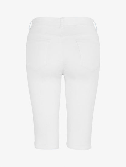 Bermuda uni coupe droite - Blanc - 2
