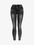 Jeans skinny taille standard à double boutons - Gris foncé - 1