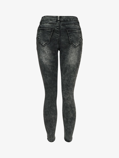 Jeans skinny taille standard à double boutons - Gris foncé - 2