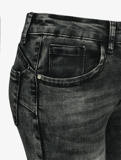 Jeans skinny taille standard à double boutons - Gris foncé - 3