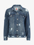 Veste en jean déchiré oversize - Bleu - 4