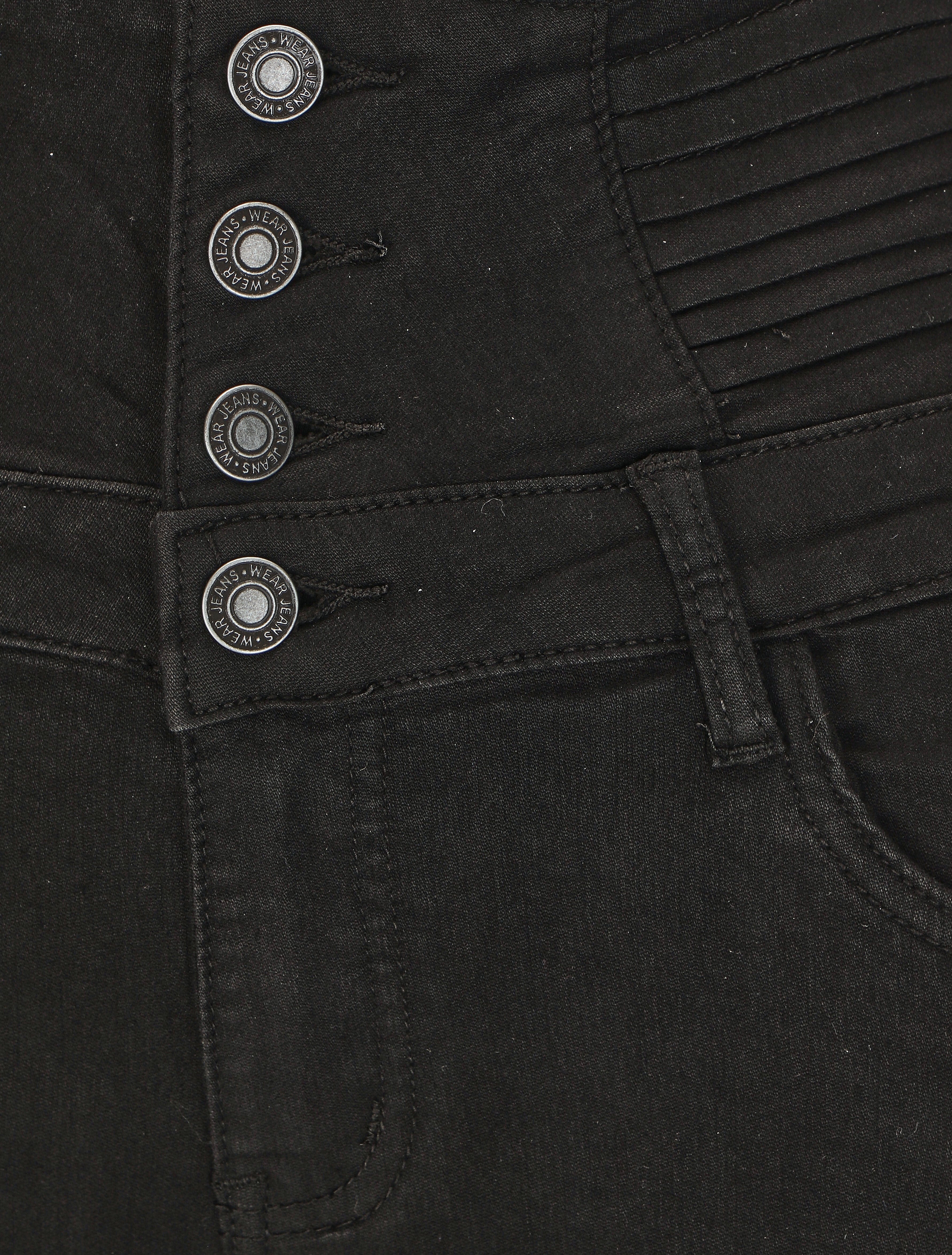 Jean taille empire coupe slim - Noir - 3