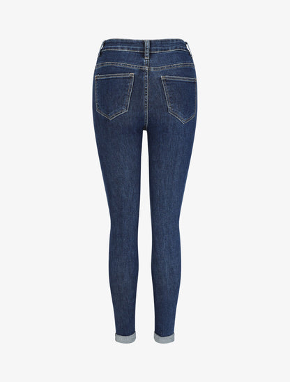 Jean coupe slim taille haute - Bleu brut - 2