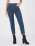 Jean mom taille haute à coutures - Bleu - 7